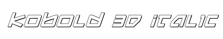 Kobold 3D Italic font preview