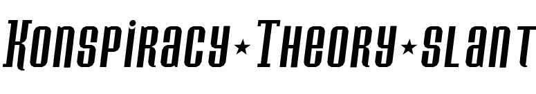 Konspiracy Theory slant font preview
