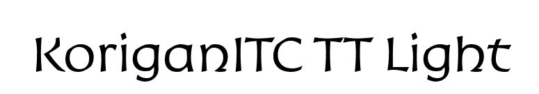 KoriganITC TT Light font preview
