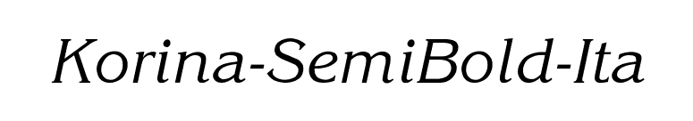 Korina-SemiBold-Ita font preview