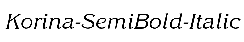 Korina-SemiBold-Italic font preview