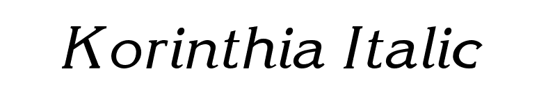 Korinthia Italic font preview