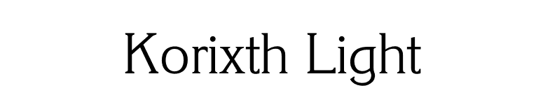 Korixth Light font preview