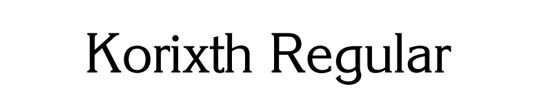 Korixth Regular font preview