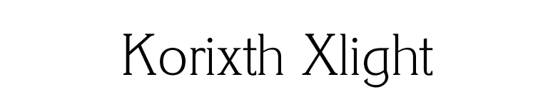Korixth Xlight font preview