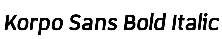 Korpo Sans Bold Italic font preview