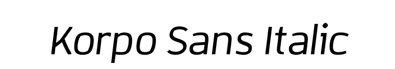 Korpo Sans Italic font preview