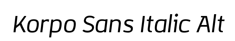 Korpo Sans Italic Alt font preview