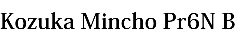 Kozuka Mincho Pr6N B font preview