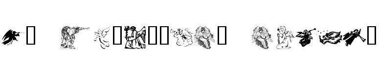 KR Christmas Angels font preview