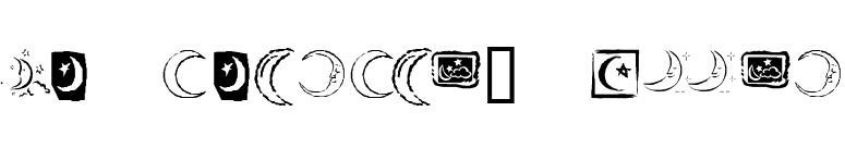 KR Crescent Moons font preview