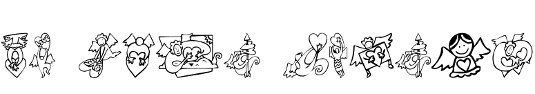 KR Love Angels font preview