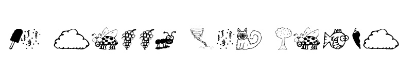 KR Silly Art Dings font preview