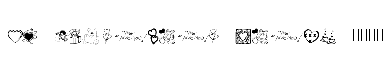KR Valentine Dings 2002 font preview