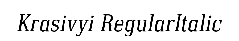 Krasivyi RegularItalic font preview