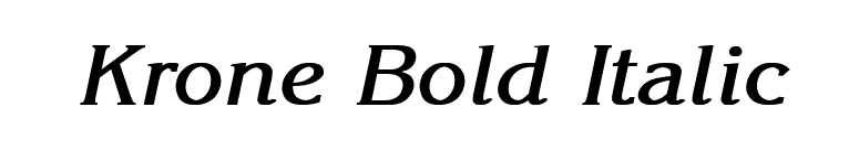 Krone Bold Italic font preview