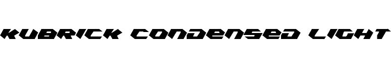 Kubrick Condensed Light font preview
