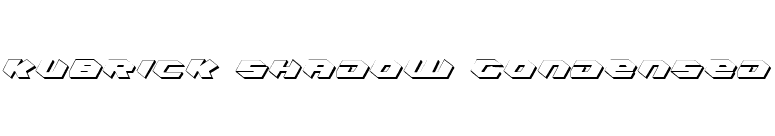 Kubrick Shadow Condensed font preview