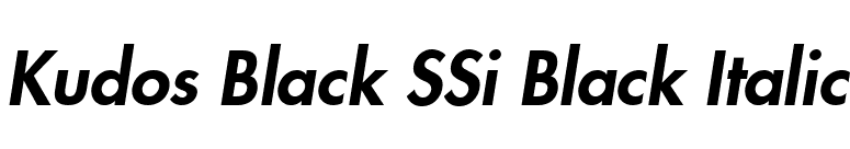 Kudos Black SSi Black Italic font preview