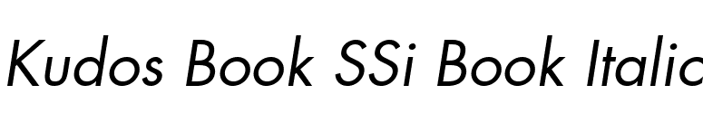 Kudos Book SSi Book Italic font preview