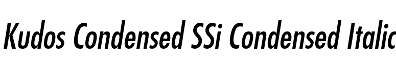 Kudos Condensed SSi Condensed Italic font preview