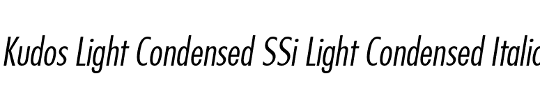 Kudos Light Condensed SSi Light Condensed Italic font preview
