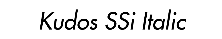 Kudos SSi Italic font preview