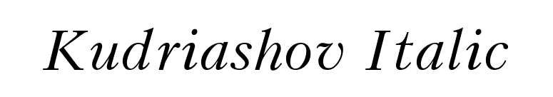 Kudriashov Italic font preview