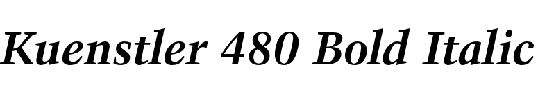 Kuenstler 480 Bold Italic font preview