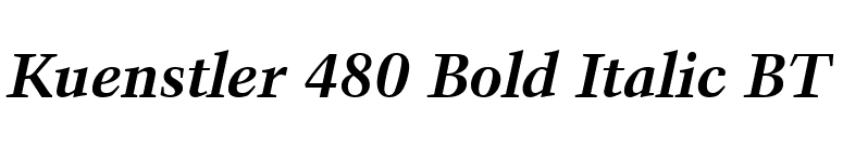 Kuenstler 480 Bold Italic BT font preview