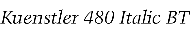 Kuenstler 480 Italic BT font preview