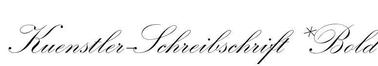 Kuenstler-Schreibschrift* Bold font preview