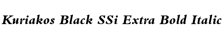 Kuriakos Black SSi Extra Bold Italic font preview