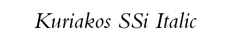 Kuriakos SSi Italic font preview