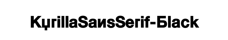 KyrillaSansSerif-Black font preview