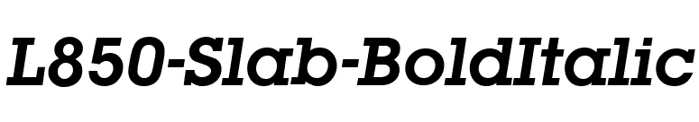 L850-Slab-BoldItalic font preview