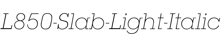 L850-Slab-Light-Italic font preview