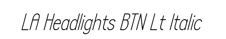 LA Headlights BTN Lt Italic font preview
