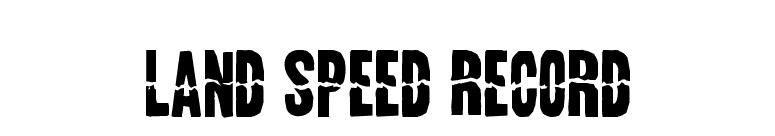 Land Speed Record font preview