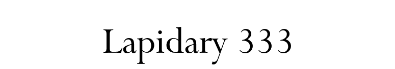 Lapidary 333 font preview