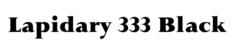 Lapidary 333 Black font preview