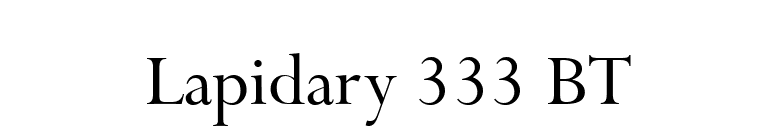 Lapidary 333 BT font preview