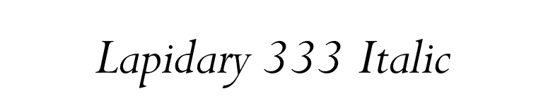 Lapidary 333 Italic font preview