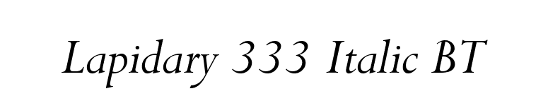 Lapidary 333 Italic BT font preview