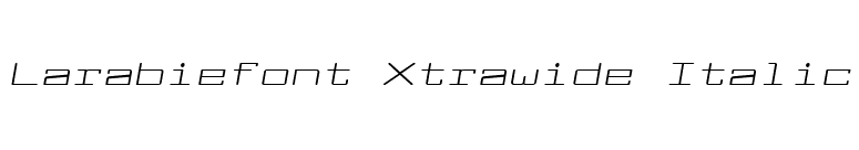 Larabiefont Xtrawide Italic font preview