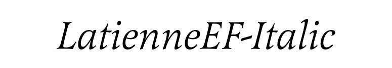 LatienneEF-Italic font preview