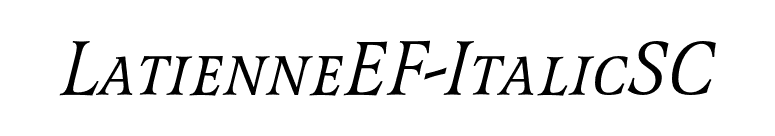 LatienneEF-ItalicSC font preview