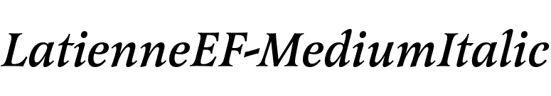LatienneEF-MediumItalic font preview