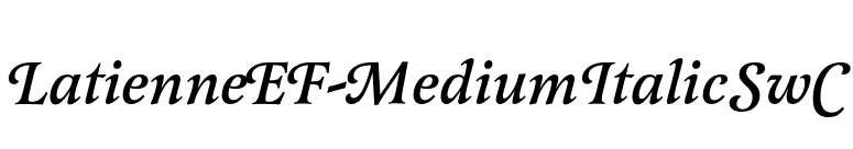 LatienneEF-MediumItalicSwC font preview