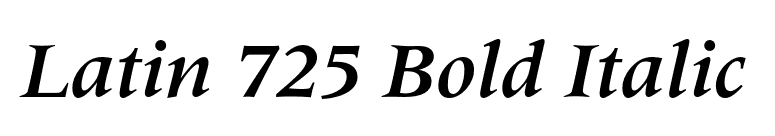 Latin 725 Bold Italic font preview
